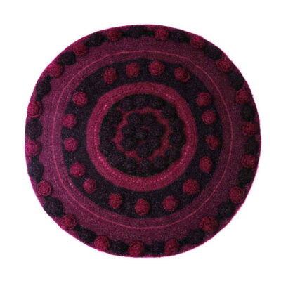 Handwoven Boho Macrame Floor Rug – Rose Pattern