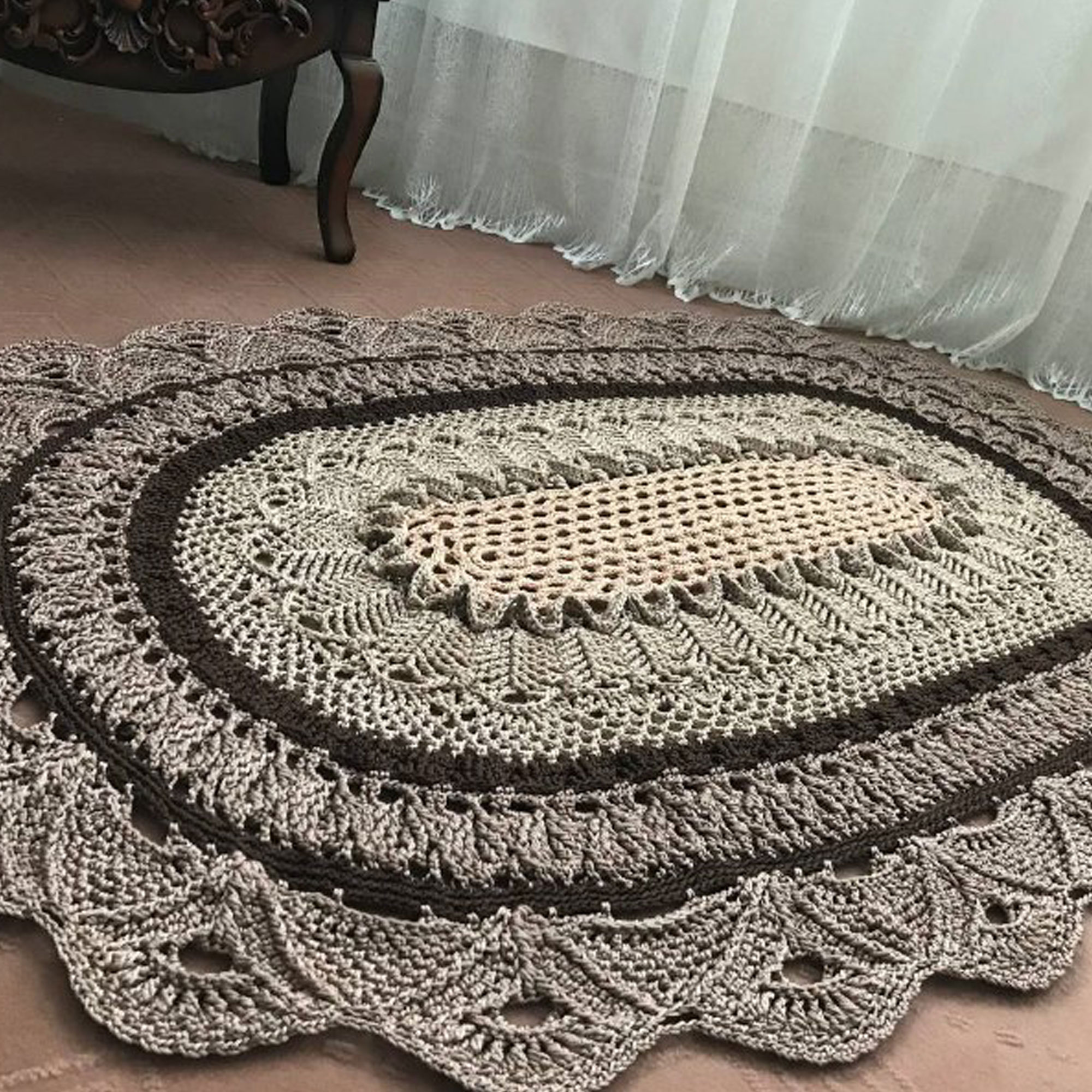 Handwoven Boho Macrame Floor Rug – Tavoos Design