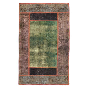 Vintage Persian Hand-Knotted Patchwork Carpet Baran