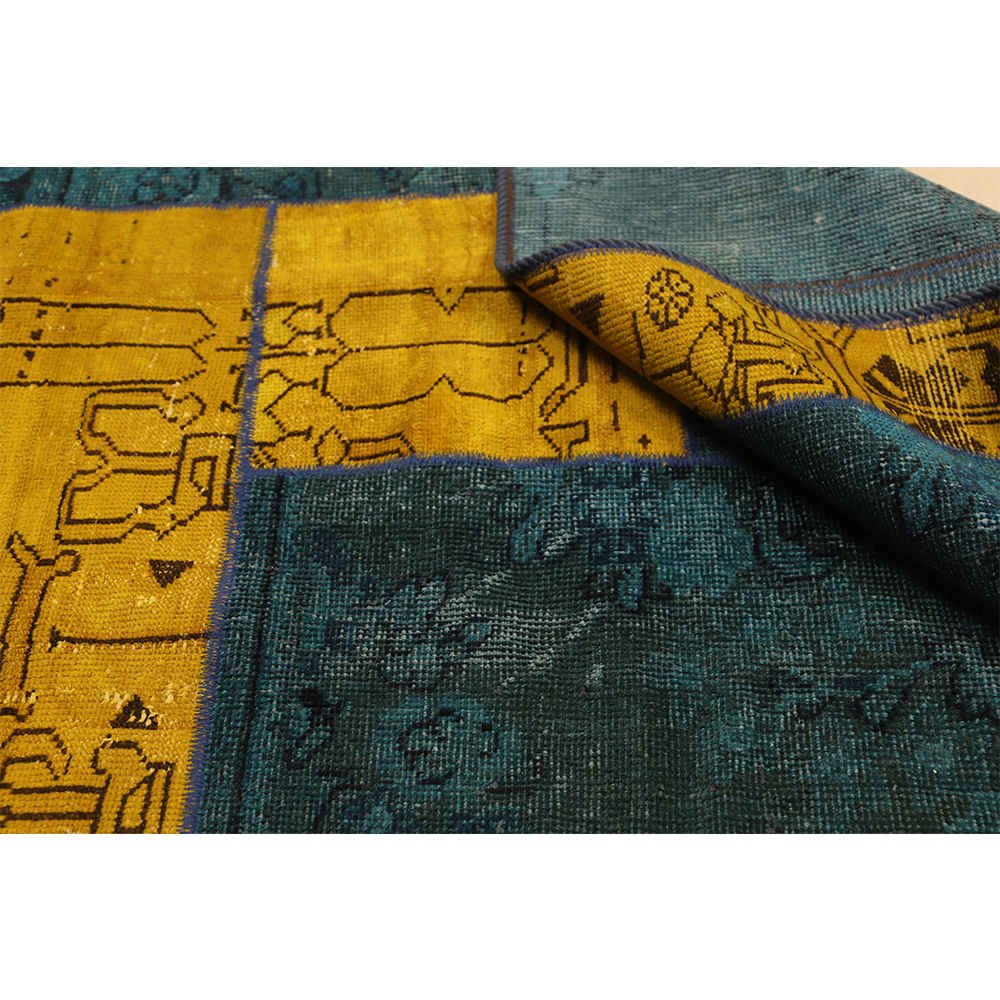 Vintage Persian Hand-Knotted Patchwork Carpet Dorsa