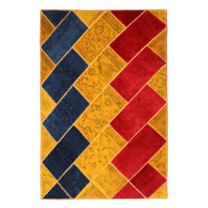 Vintage Persian Hand-Knotted Patchwork Carpet Elham