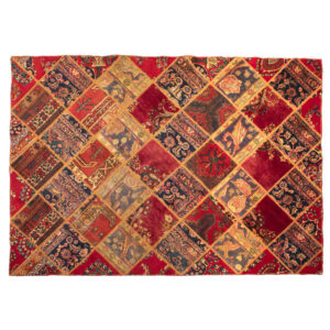 Vintage Persian Hand-Knotted Patchwork Carpet Katayoun