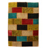 Vintage Persian Hand-Knotted Patchwork Carpet Rainbow