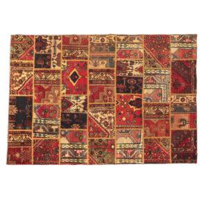 Vintage Persian Hand-Knotted Patchwork Carpet Vala