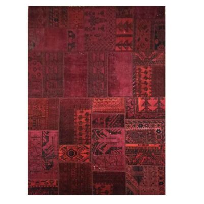 Vintage Persian Hand-Knotted Patchwork Carpet Yaghoot