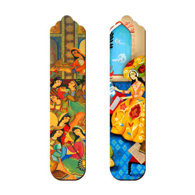 Artistic Persian Inspired Wooden Bookmark Banoo - Set of 2