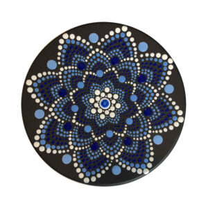 Decorative Pottery Wall Plate Hand-Painted Dot Art Sea