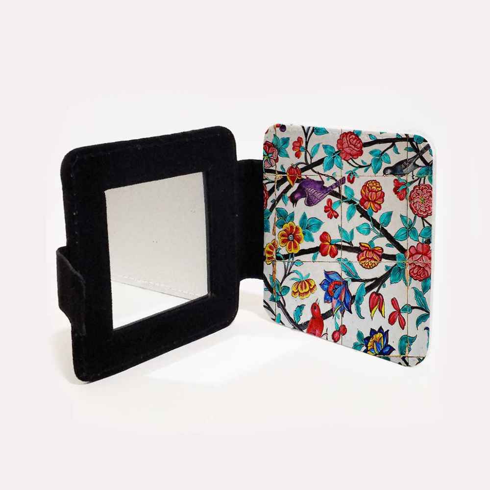 Pocket Mirror with Persian Inspired Bouteh Pattern