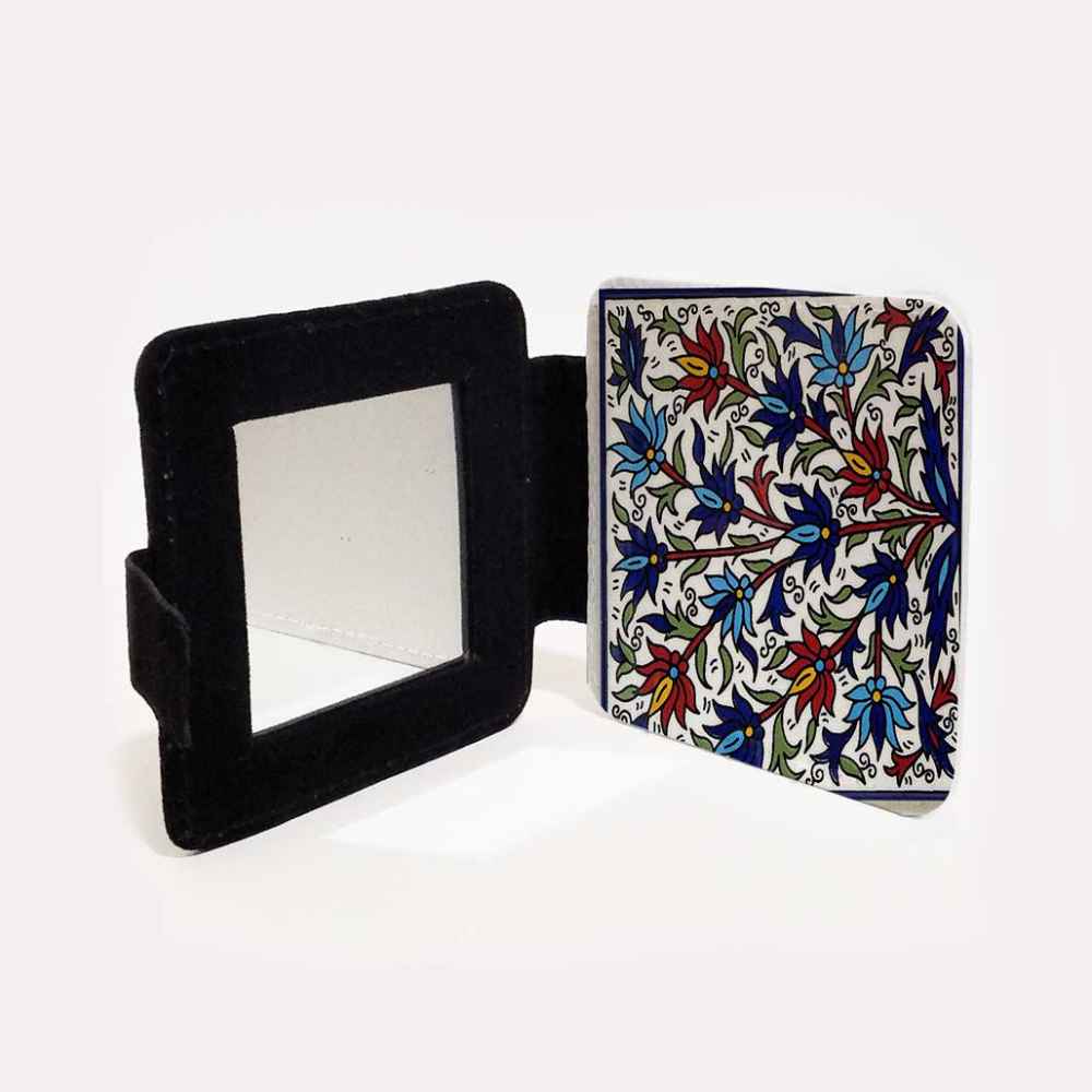 Pocket Mirror with Persian Inspired Mina Motif
