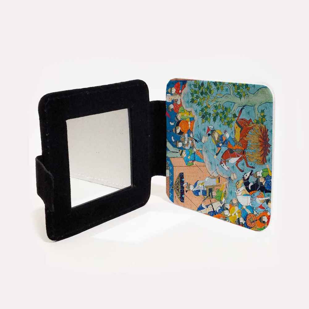 Pocket Mirror with Persian Inspired Negargari Pattern