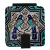 Pocket Mirror with Persian Inspired Pigeons Design