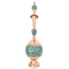 Decorative Copper Bottle Persian Artisan-Crafted Turquoise Inlay Ocean