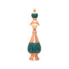 Decorative Copper Bottle Persian Artisan-Crafted Turquoise Inlay Vala