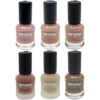 Halal Nail Polish Glossy & Matte Finish and Breathable Pink Colors (6x)