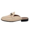 Women's Natural Leather Mules Shoes Model Croco