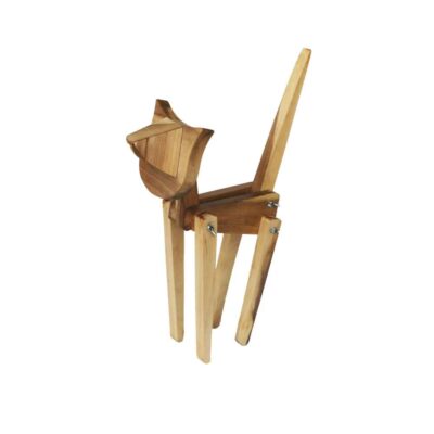 Figurative Cat Sculptural Wooden Novelty Desk Lamp