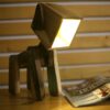 Figurative Dog Sculptural Wooden Novelty Desk Lamp