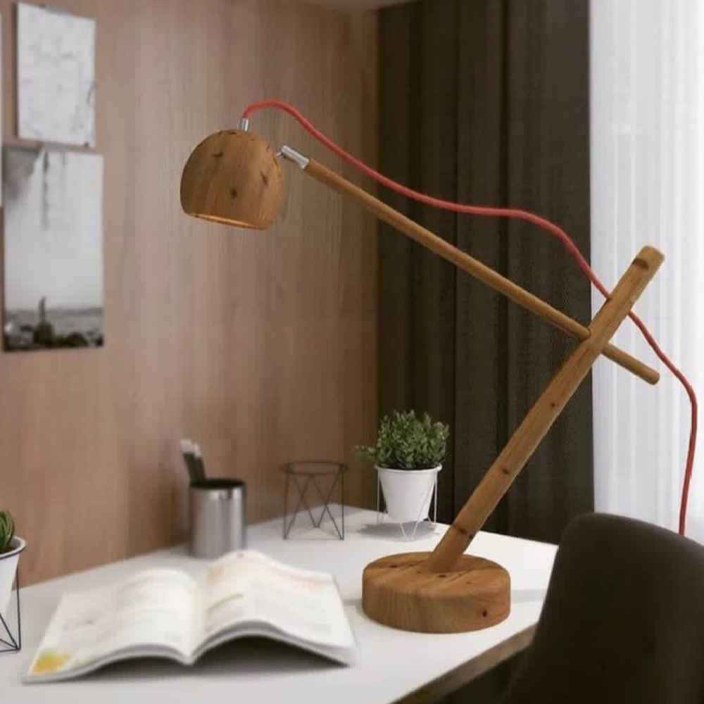 Minimalist Architectural Wooden Adjustable Desk Lamp