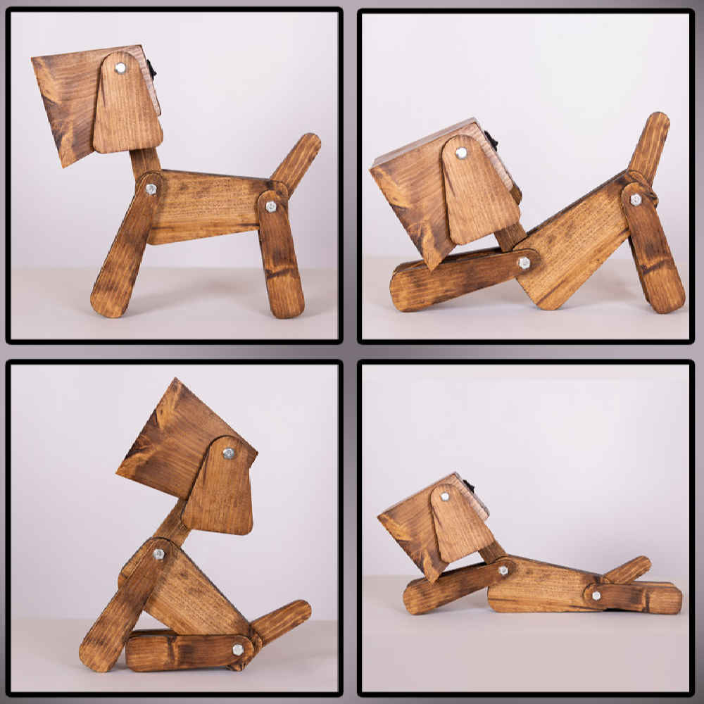 Figurative Puppy Sculptural Wooden Novelty Desk Lamp
