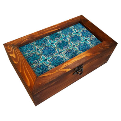 Wooden Flatware Chest, Rustic Iranian-Inspired Design, Natural & Decorative Style