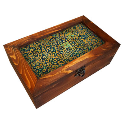 Wooden Flatware Chest, Traditional Iranian-Inspired Design, Decorative Organizer