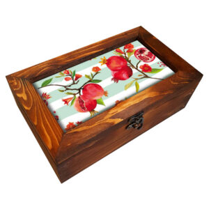 Wooden Flatware Storage Chest Model Pomegranate