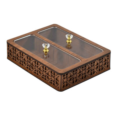 Wooden Flatware Chest for Spoons, Forks & Knives, Rustic Iranian-Inspired Design, Elegant Model