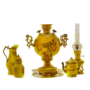 Persian Brass Samovar Decorative Charcoal Tea Maker 6-Liter