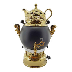 Gas Samovar Tea Maker with Teapot Modern Geometric Design 6-Liter