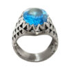 Persian Blue Topaz Silver Ring for Men Musa