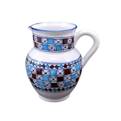 Porcelain Pitcher Checkered Design Morvarid