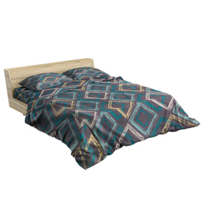 Cotton & Polyester Double Duvet Cover – Super Soft, Hendesi Model