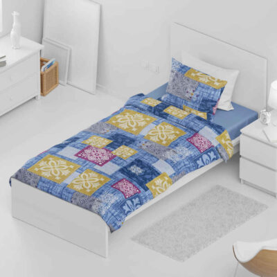 Cotton & Polyester Double Duvet Cover – Super Soft, Safir Model