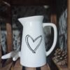 Decorative Ceramic Pitcher Vase, Featuring the Heart Model for a Warm and Inviting Farmhouse Look