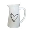 Decorative Ceramic Pitcher Vase, Featuring the Heart Model for a Warm and Inviting Farmhouse Look