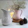 Decorative Ceramic Pitcher Vase, Featuring the Love Model for a Romantic Farmhouse Decor Accent