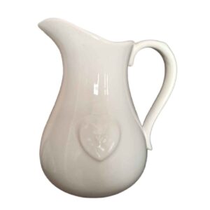 Decorative Ceramic Pitcher Vase, Featuring the Love Model for a Romantic Farmhouse Decor Accent