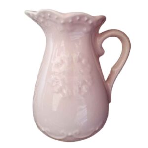 Decorative Ceramic Pitcher Vase, Featuring the Rose Model for a Classic Farmhouse Aesthetic