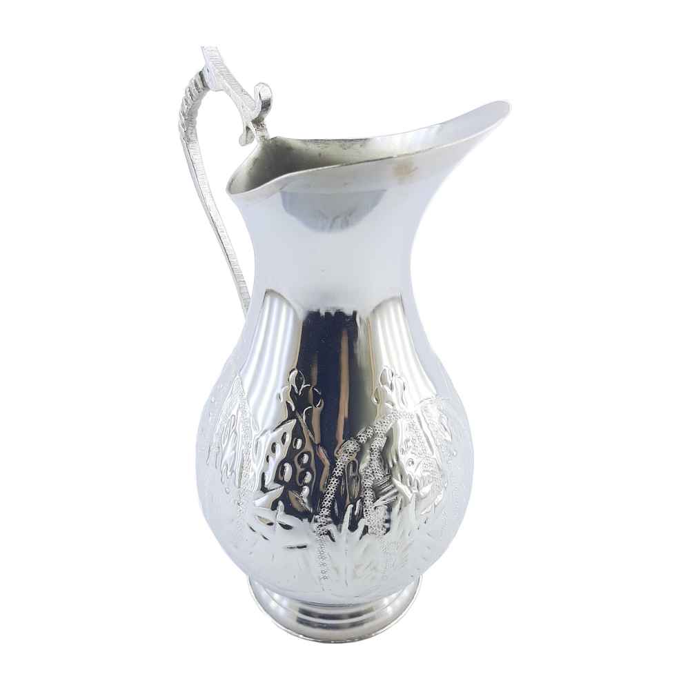 Decorative Steel Pitcher Vase, Featuring the Golin Model with a Beautiful Floral Design for Farmhouse Style