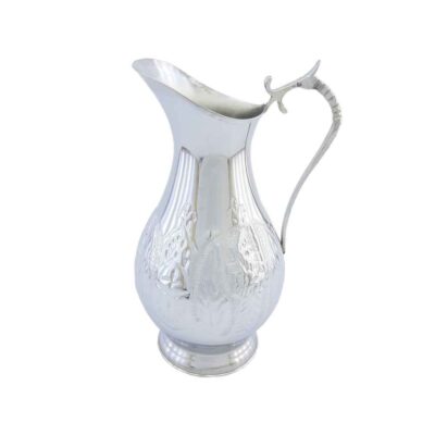 Decorative Steel Pitcher Vase, Featuring the Golin Model with a Beautiful Floral Design for Farmhouse Style