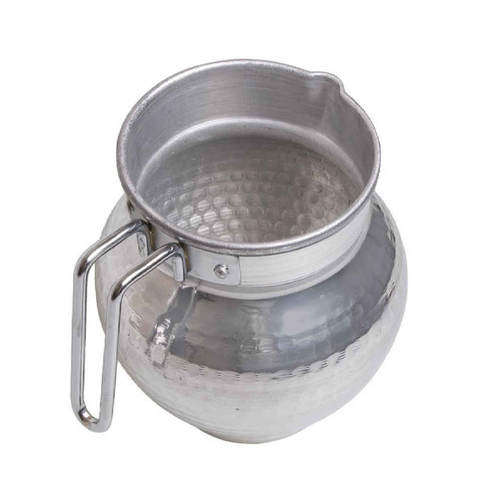 Decorative Steel Pitcher Vase with a Hammered Finish, Featuring the Hammered Model for Rustic Farmhouse Charm