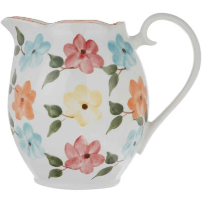 Decorative Ceramic Pitcher Vase, Featuring the Spring Model with a Fresh Flower Design for Farmhouse Style