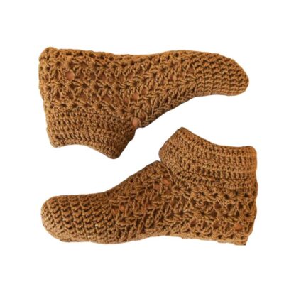 Handwoven Cotton Ankle Socks for Women with Nazanin Design, Traditional Persian Knit