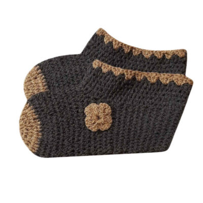 Handwoven Cotton Ankle Socks for Women with Tita Design, Traditional Persian Knit
