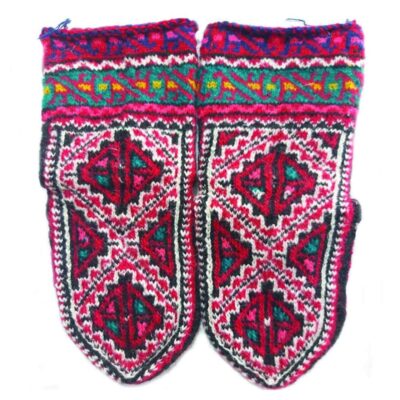 Handwoven Wool Ankle Socks for Men with Ghali Design, Warm Traditional Persian Knit