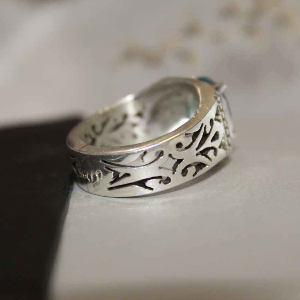Persian Blue Topaz Silver Ring for Men Vala