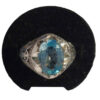 Men's Silver Ring - Natural Blue Topaz Elegance Model
