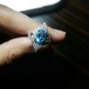 Women's Silver Artisan Ring - Dorna Blue Topaz Design