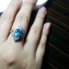 Women's Silver Artisan Ring - Dorna Blue Topaz Design