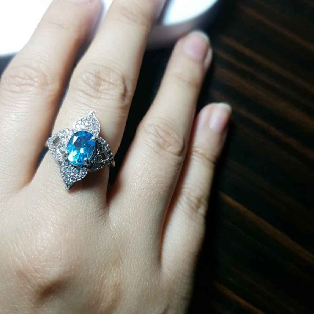 Women’s Silver Artisan Ring – Dorna Blue Topaz Design